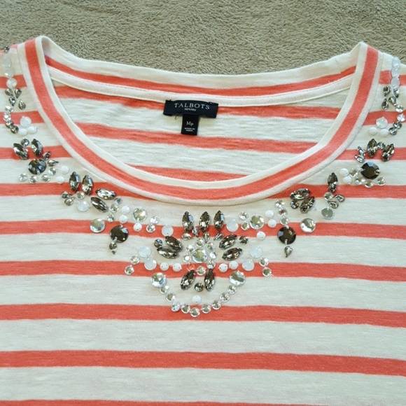 Talbots Embellished Top/Shirt. Size Med. Petite. - Picture 2 of 8